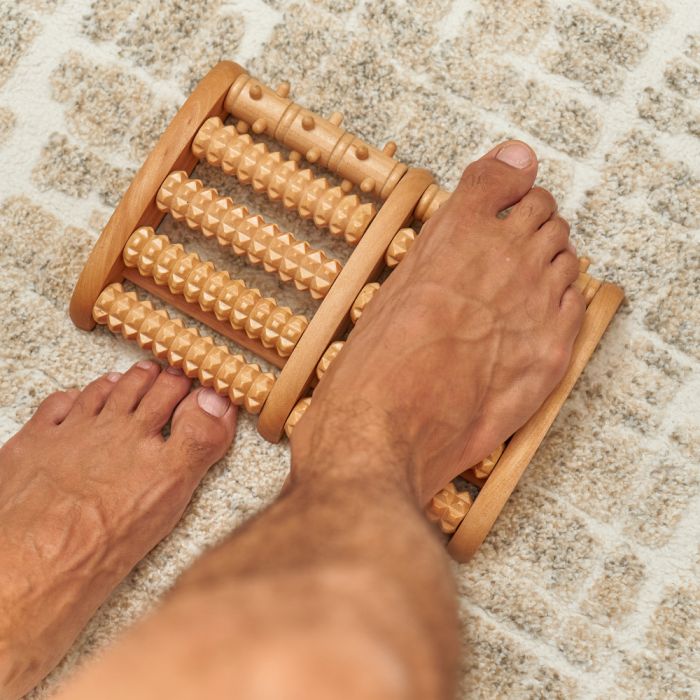 Foot Massage, Wooden Roller Massager Reflexology Foot Therapy